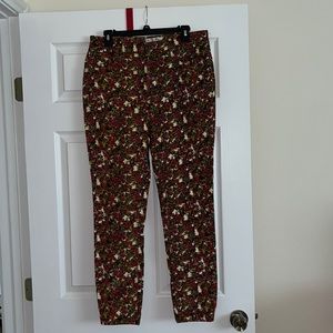 New, high waisted, button fly, corduroy, floral print